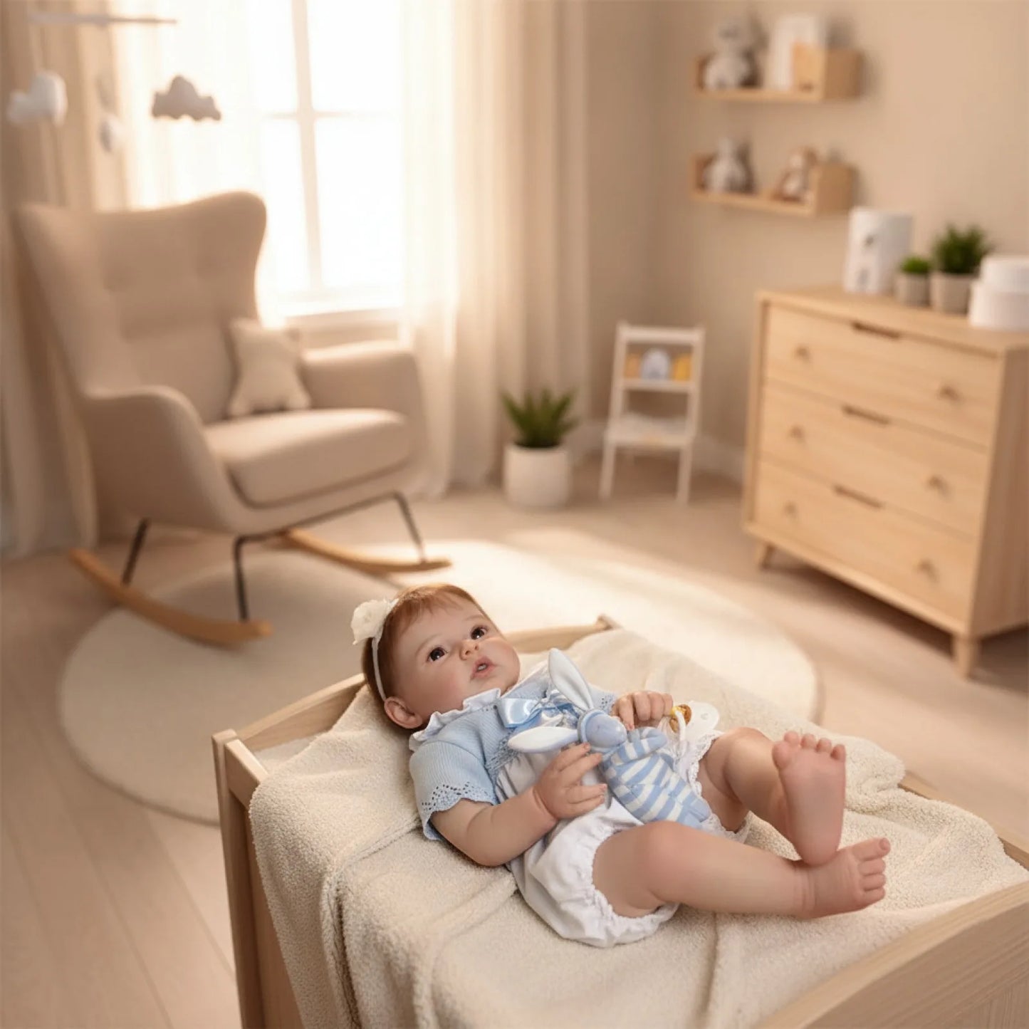Poupée réaliste Reborn de 20 pouces pour fille, poupées réalistes, corps en tissu doux et membres en silicone, poupée nouveau-né avec tenue florale et accessoires, boîte cadeau pour enfants de 3 ans et plus et collectionneurs