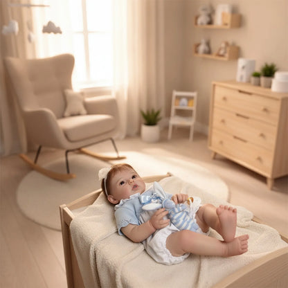 Poupée réaliste Reborn de 20 pouces pour fille, poupées réalistes, corps en tissu doux et membres en silicone, poupée nouveau-né avec tenue florale et accessoires, boîte cadeau pour enfants de 3 ans et plus et collectionneurs