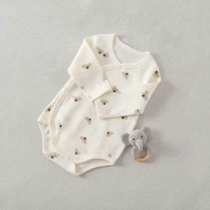 AYNIGIELL automne pur coton vêtements nouveau-né bébé filles garçons barboteuse 100% coton manches longues body infantile bébé vêtements