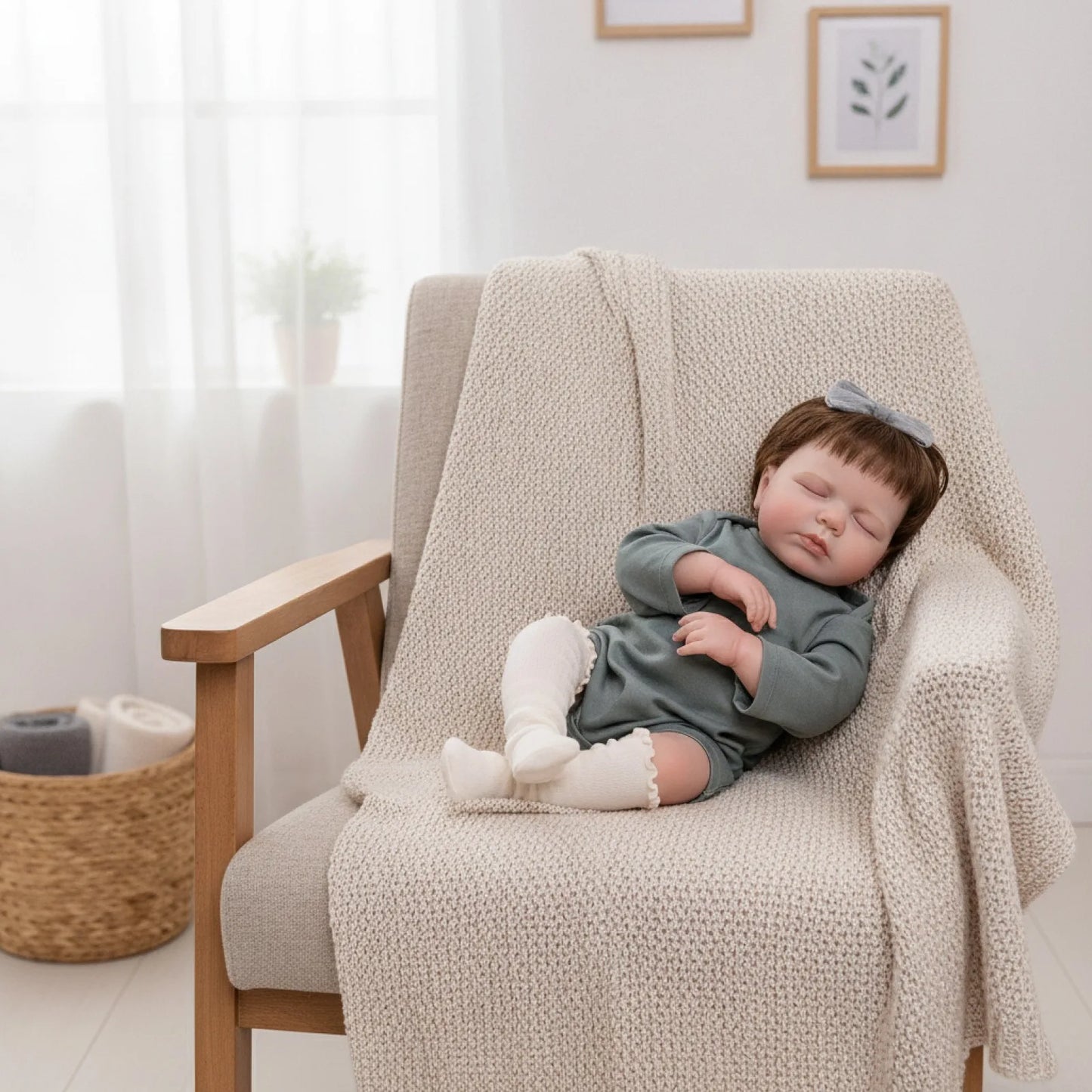Poupée réaliste Reborn de 49 cm, poupée nouveau-né endormi réaliste, corps en vinyle souple, jouet cadeau pour enfants, collectionneurs, décoration de la maison