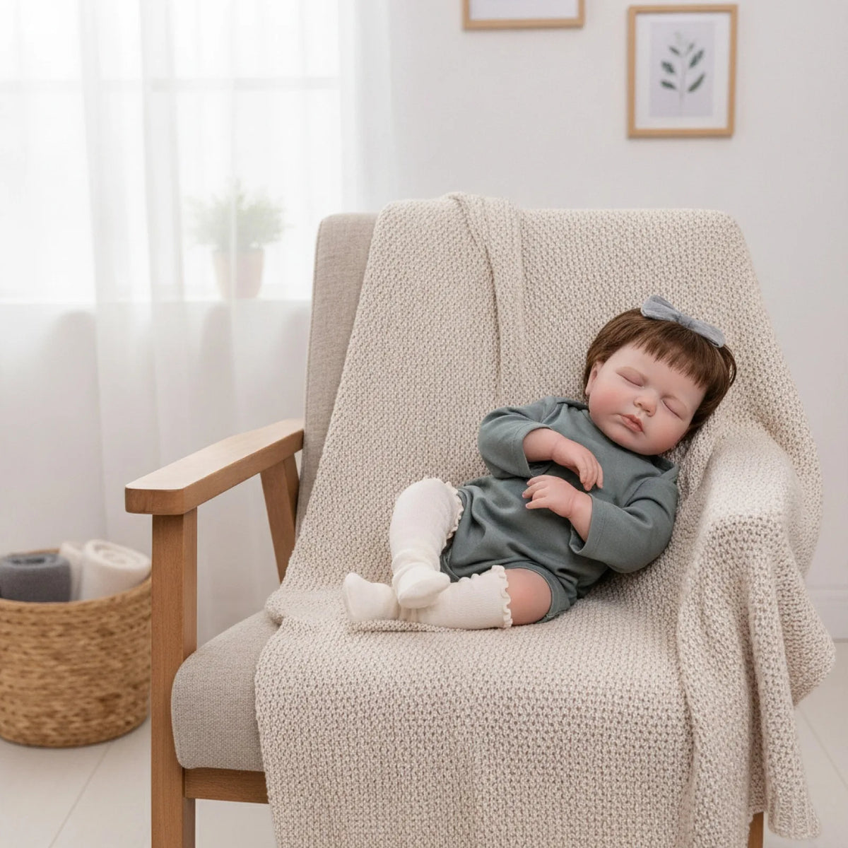 Poupée réaliste Reborn de 49 cm, poupée nouveau-né endormi réaliste, corps en vinyle souple, jouet cadeau pour enfants, collectionneurs, décoration de la maison
