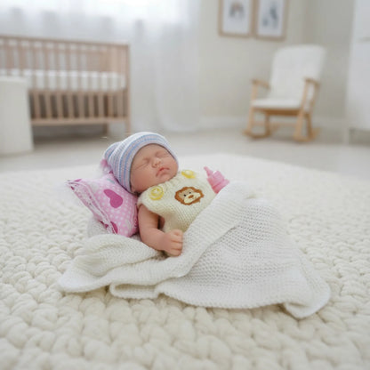 Mini poupée bébé Reborn en Silicone, corps complet de 7 pouces, fille endormie Miniature, nouveau-né, avec accessoires de jouets d'alimentation