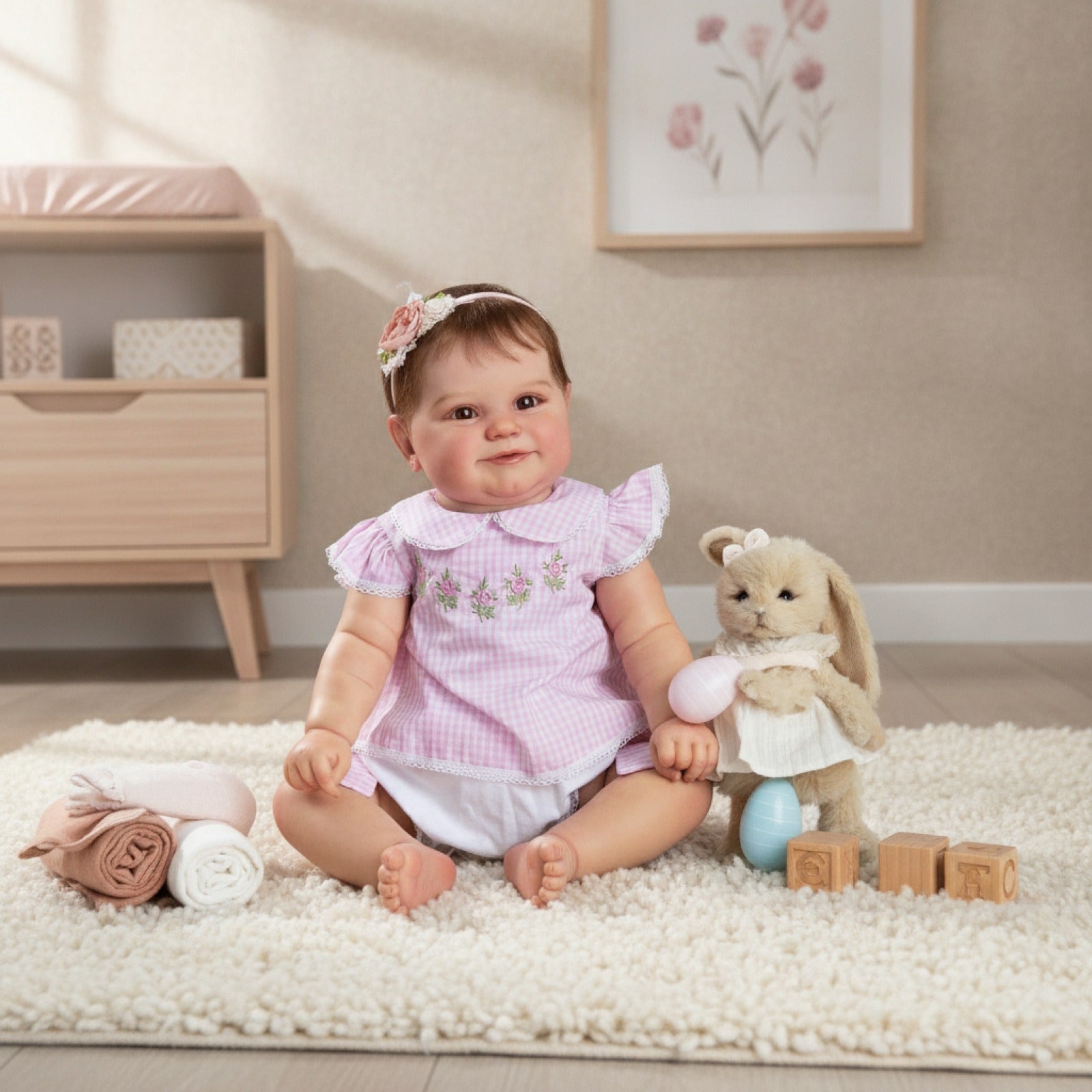 MRB-Poupée Maddie Lovely Reborn pour fille, silicone, vinyle ou corps grillé, nouveau-né, yeux bleus, cheveux enracinés, meilleur cadeau de Noël, 20 po