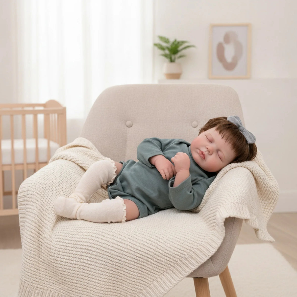Poupée réaliste Reborn de 49 cm, poupée nouveau-né endormi réaliste, corps en vinyle souple, jouet cadeau pour enfants, collectionneurs, décoration de la maison