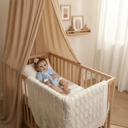 Poupée réaliste Reborn de 20 pouces pour fille, poupées réalistes, corps en tissu doux et membres en silicone, poupée nouveau-né avec tenue florale et accessoires, boîte cadeau pour enfants de 3 ans et plus et collectionneurs