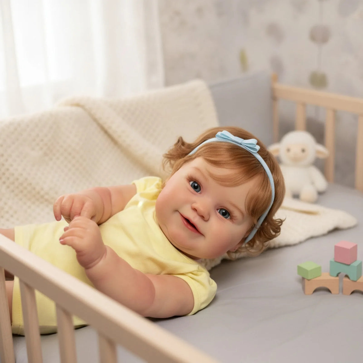 BZDOLL – poupée Reborn en vinyle, corps entier de 50cm, peau peinte en 3D, jouet Maddie pour enfants, jouet souriant pour tout-petits, cadeau d'anniversaire réaliste, jouet de bain
