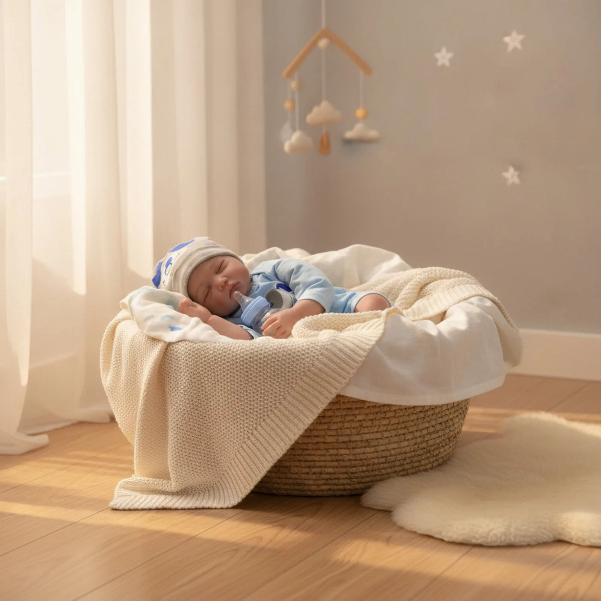 Poupées réalistes reborn de 20 pouces, poupées nouveau-né réalistes endormies, jouet en tissu doux pour garçons, filles et collectionneurs.