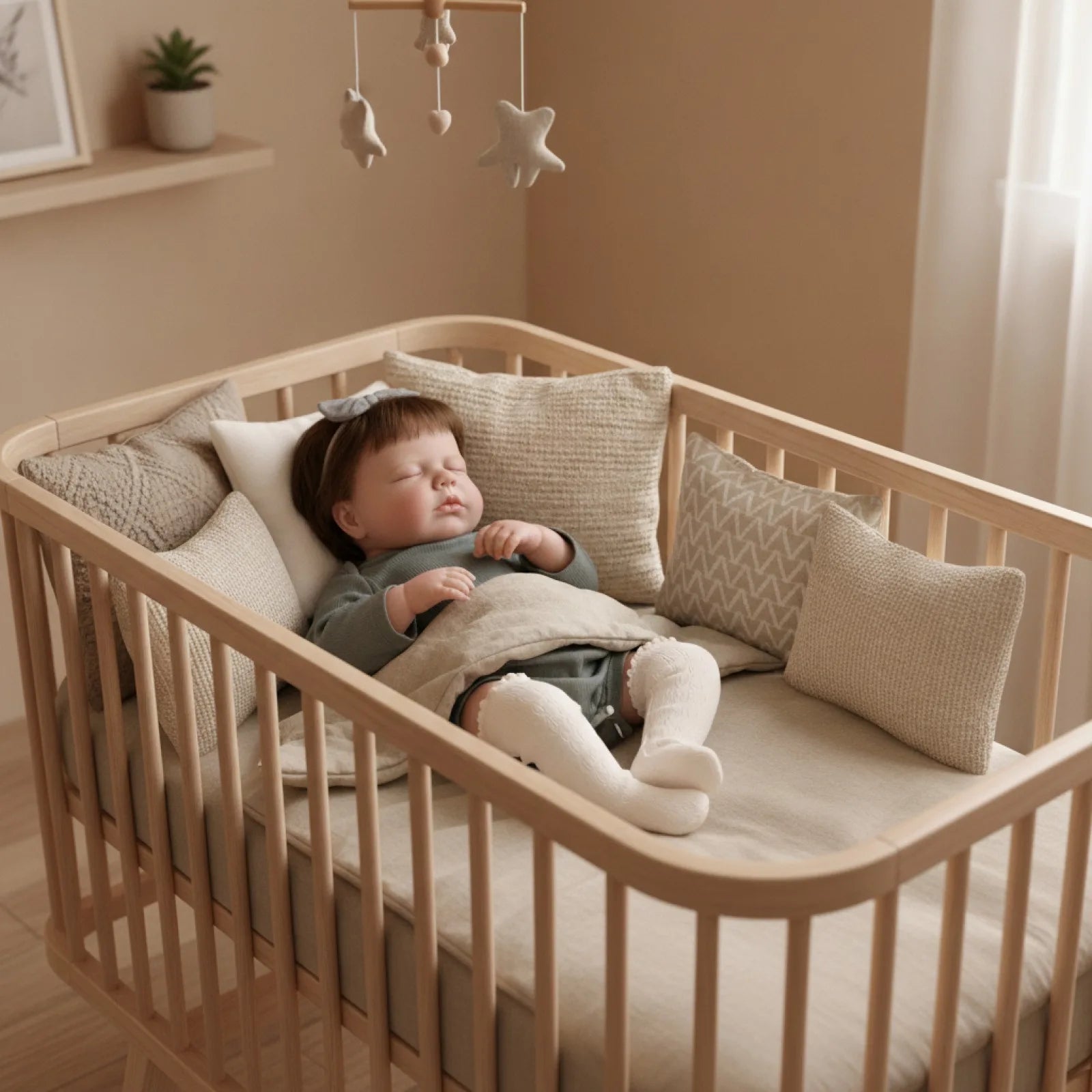 Poupée réaliste Reborn de 49 cm, poupée nouveau-né endormi réaliste, corps en vinyle souple, jouet cadeau pour enfants, collectionneurs, décoration de la maison