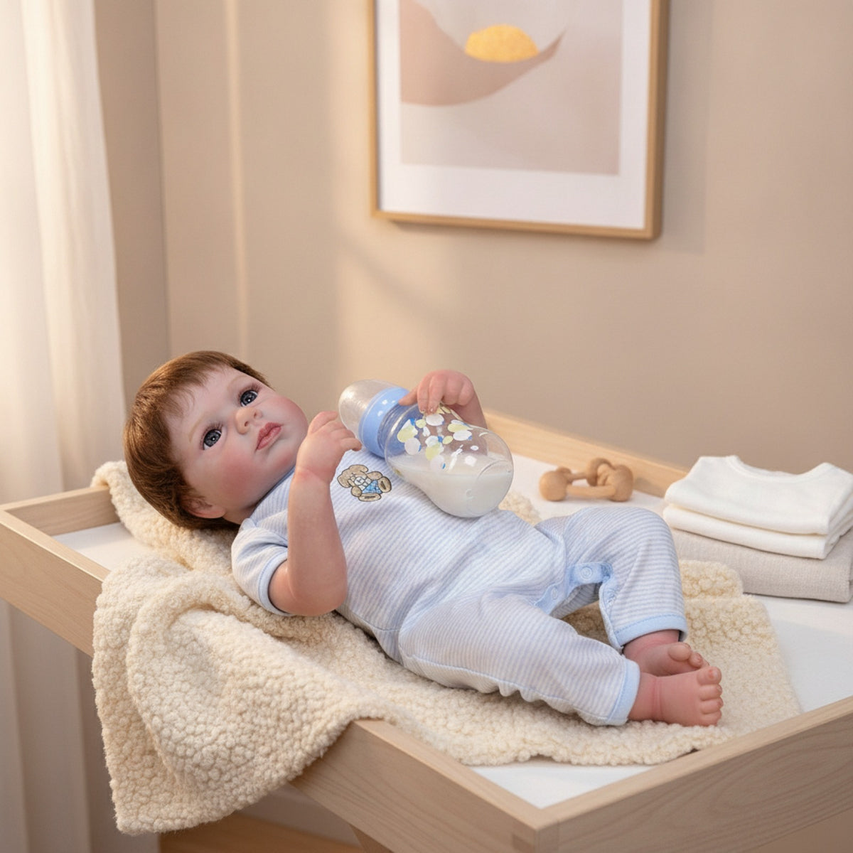 Poupée Reborn Bébé [Prénom] 50cm Yeux Bleus
