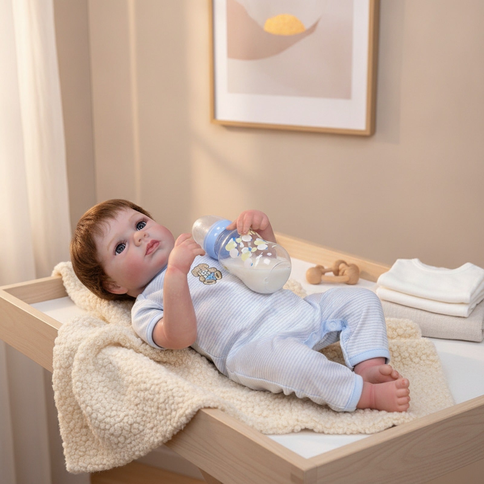 Poupée Reborn Bébé [Prénom] 50cm Yeux Bleus