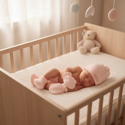 Ensemble 3 Pièces Bébé : Bonnet, Gants & Chaussons Coton Doux