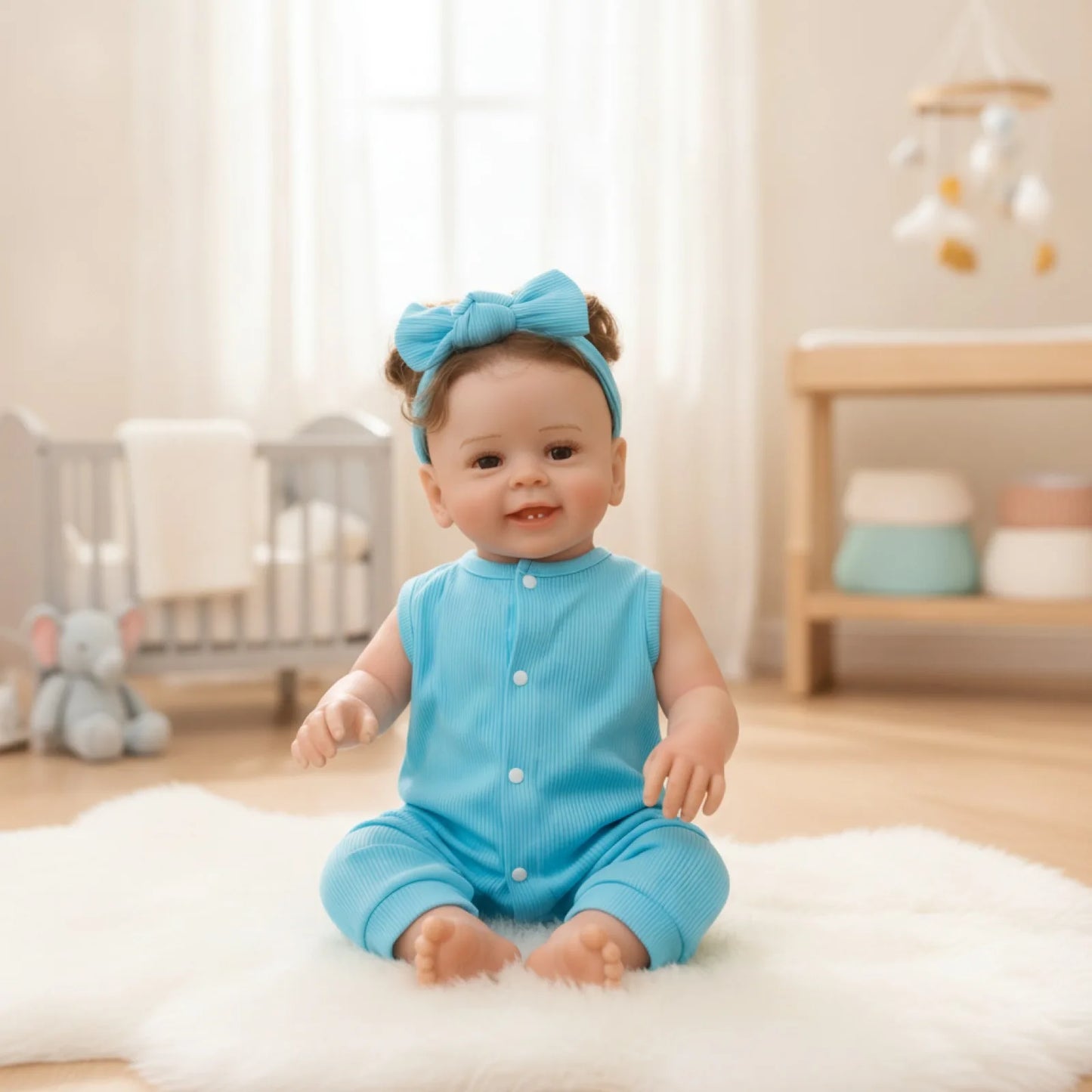 Poupées Reborn Réalistes de 22 Pouces, Poupée Fille Nouveau-né avec Veines Réalistes, Corps en Vinyle Fait Main avec Tissu Lesté, Ensemble Cadeau Peint à la Main, Jouet Mignon pour Enfants